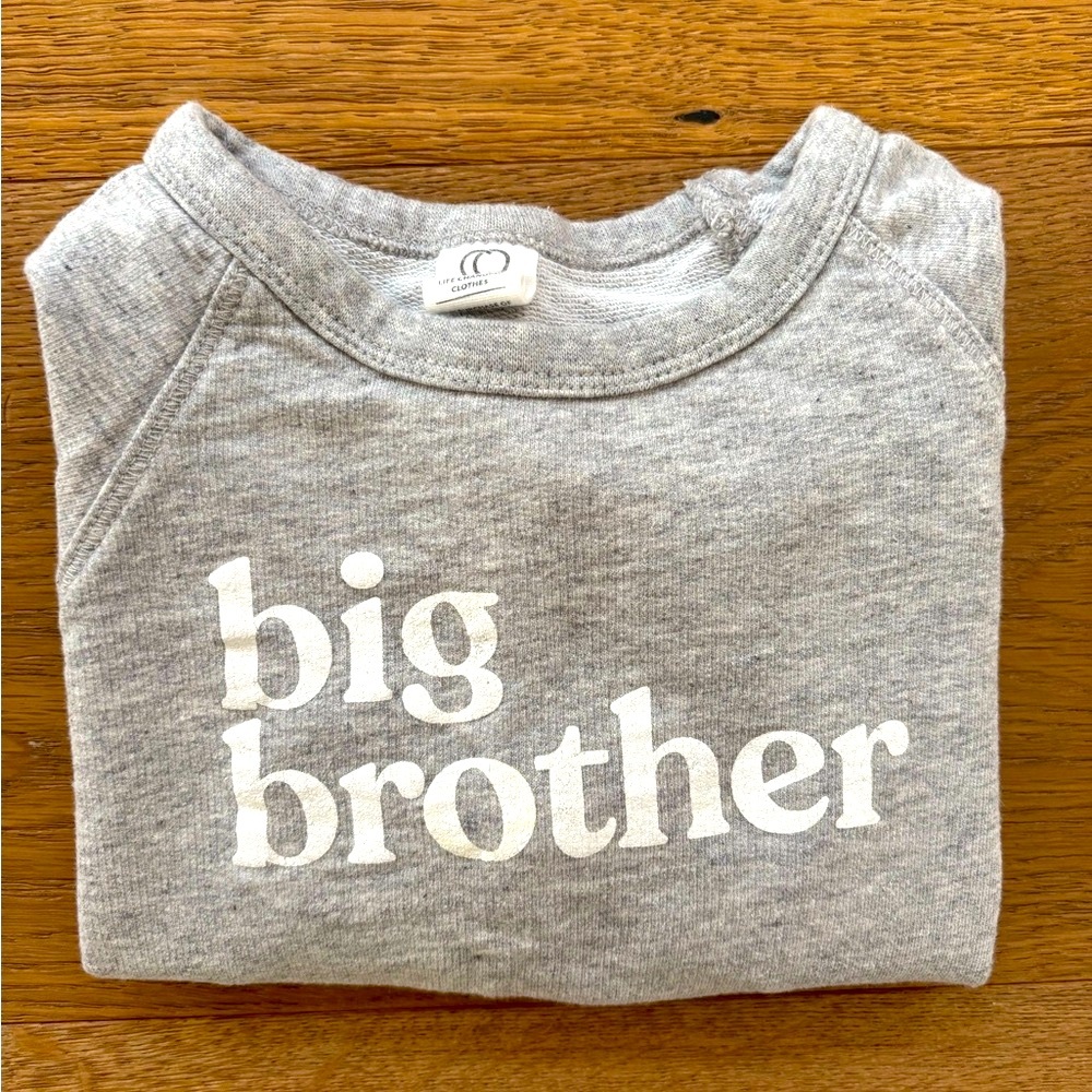 Gray Toddler ‘Big Brother' Lightweight Sweatshirt